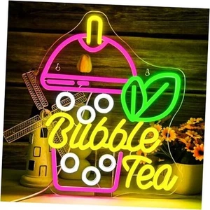 Neon Sign for Wall Decor, Neon Light Sign Dimmable Milk Tea for Cafe Bubble Tea - Picture 1 of 8