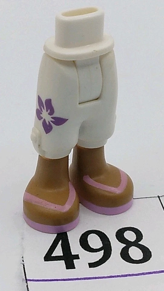 LEGO Friends Mini Muñeca Minifigura Piernas Niña Blanco Pantalones Cortos Flor Lavanda 498 Foto 1 de 1