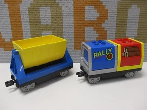 (L7) Lego Duplo 2 Freight Wagon / Trailer Railway Train Train - Picture 1 of 3