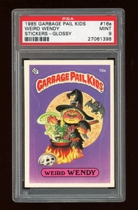 1985 Garbage Pail Kids #16a Weird Wendy Glossy back Series 1 OS1 PSA 9 - Picture 1 of 2