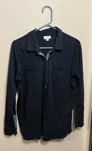 Camisa para mujer J. Jill 100 % algodón negra con botones manga larga talla M. - Imagen 1 de 21