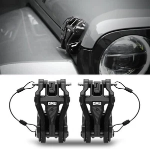 OMU Hood Latch Lock Catch For 2018-2024 Jeep Wrangler JT JL, Aluminum Adjustable - Picture 1 of 8