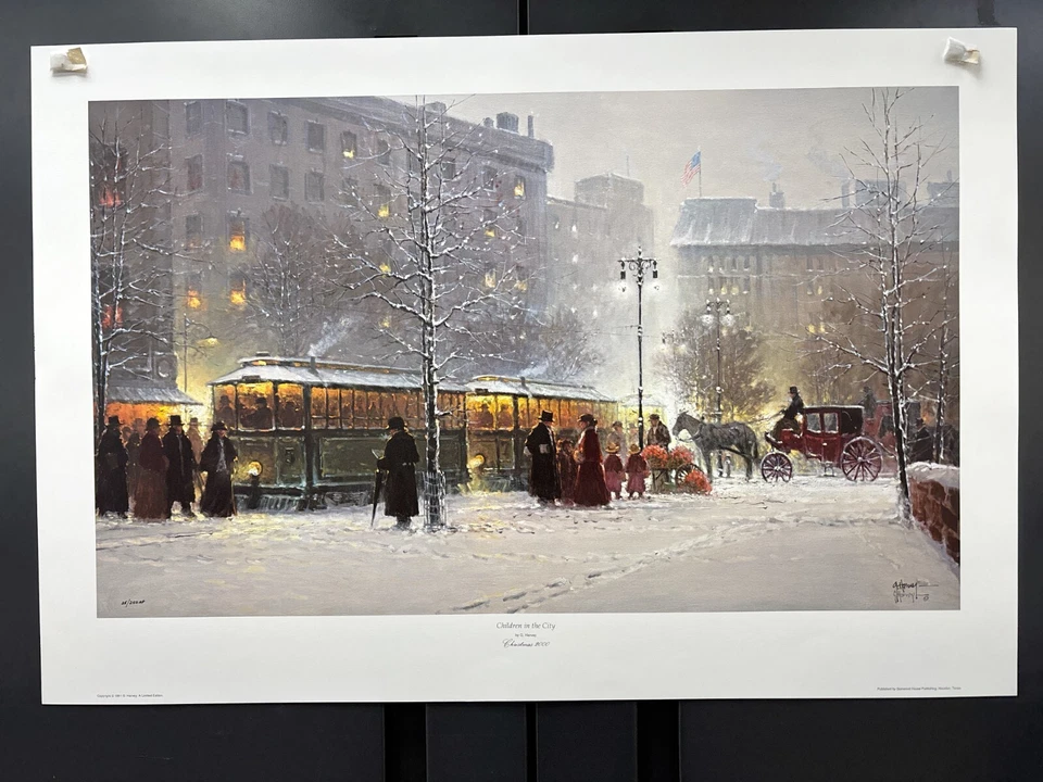 G. Harvey, Children in the City, bellas artes americanas, litografía Foto 1 de 1