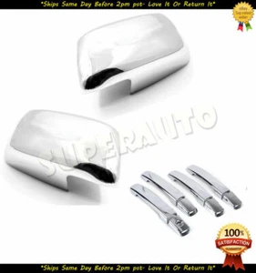 Para 2005-2018 Nissan Frontier Chrome Mirror + Handle Covers Combo Set No Smart Key - Imagen 1 de 2