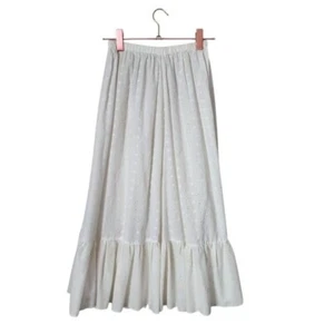 VINTAGE Handmade Prairie Eyelet Midi Skirt Ruffle Hem Cottagecore Coquette - Bild 1 von 10