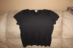 Jaclyn Smith Damen Large Schwarz V-Ausschnitt Kurzarm - - Bild 1 von 3