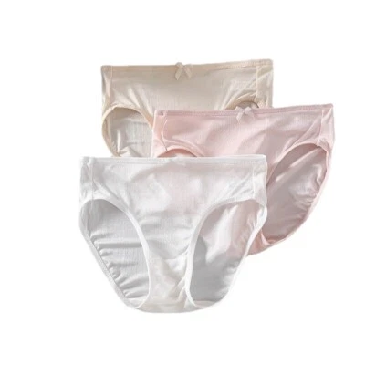 3pcs Kids Silk Panties Underwear Knickers Pack Size 6 Hipster for Girls - Image 1 of 4