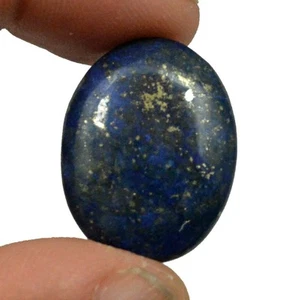 21 CT NATURAL BLUE LAPIS LAZULI GOLD FLAKES OVAL CABOCHON LOOSE GEMSTONE - Picture 1 of 3