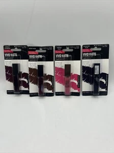 Maybelline Set of 4 Vivid Matte Sensational Liquid Lipcolor Rose,Tulip,Plum,Cran - Picture 1 of 15