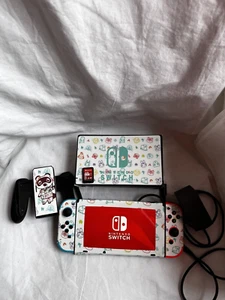 Nintendo Switch Konsole Neon-Rot & Blau Joy-Cons (HAC-001-01) V2, Animal Cr Skin - Bild 1 von 11