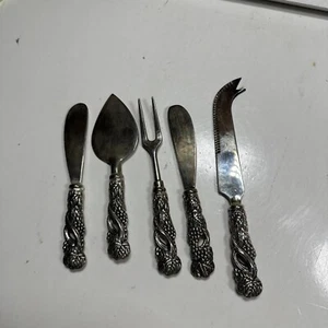 Vintage Hors d'oeuvre serving set Grapes Kitchen Decor set of 5 Y4 - Picture 1 of 8