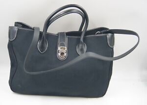 Dooney & Bourke Women's Handbag Black Canvas Leather Double Handle Shoulder Bag
