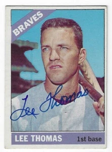 Autographed Lee Thomas Atlanta Braves 1966 Topps Card, #408 - w/COA - Picture 1 of 1