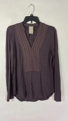 Blusa Top Mujer Dolan Left Coast Collection Cuello en V Manga Larga Marrón Talla 0. Foto 1 de 4