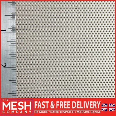 The Mesh Company 1mm Round Stainless Steel Perforated Plate| 2mm Pitch 1mm Thick