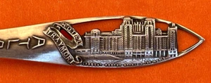 RARO CUCCHIAIO SOUVENIR ATLANTIC CITY NEW JERSEY HOTEL TRAYMORE ARGENTO STERLING - Foto 1 di 4