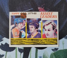 1980 Topps assist leaders 1979-80 Wayne Gretzky, Marcel Dionne, Guy Lafleur