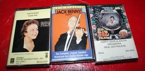 3- Happy Louie & Julcia Real Hot Polka /Jack Benny Vol 8/Edit Piaf Cassettes - Picture 1 of 10