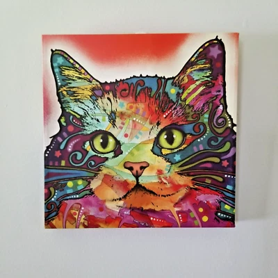 Cat Butterfly Canvas Artwork  Picture 12 X 12 X 1 - Image 1 of 4