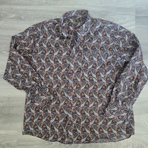 Alan Flusser Paisley Hemd Herren Gr. XL Mehrfarbig Tasche Knopf Langarm - Bild 1 von 7