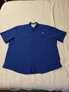 Camisa de pesca Ocean Advantage Ocean And Coast para hombre 3XLT azul ventilada con botones - Imagen 1 de 7