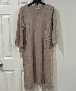 Neu ohne Etikett Logo by Lori Goldstein Midikleid mit U-Ausschnitt hellbraun Damen Medium - Bild 1 von 5