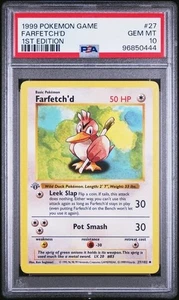 1999 POKEMON BASE SET 27 FARFETCH'D 1ST EDITION PSA 10 GEM MINT - Picture 1 of 2