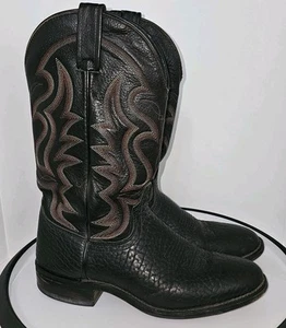 Men's J. Chisholm Boots Size 7 1/2 D J2582 Red Stitch Elephant Pebble Hide - Picture 1 of 7