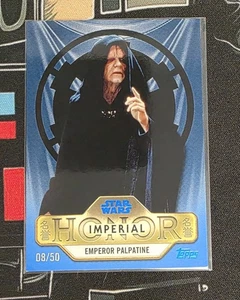 2025 TOPPS STAR WARS MEIYO EMPEROR PALPATINE BLUE PARALLEL /50 IMPERIAL HONOR - Picture 1 of 2