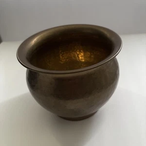 Hammered Brass Planter Pot Small 7 Inches - Picture 1 of 7