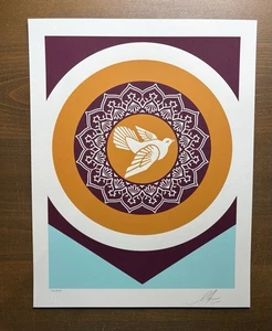 Serigrafía firmada numerada 175/250 Shepard Fairey Obey PEACE DOVE RARA - Imagen 1 de 3