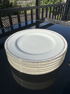 6 Vintage Heinrich & Co Rose Garland Porcelain  Dinner Plates Bavaria Germany - Picture 1 of 8