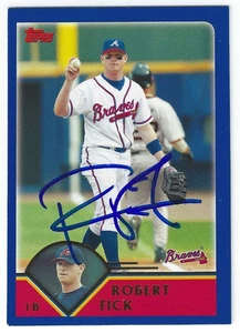 ROBERT FICK ATLANTA BRAVES SIGNED BASEBALL CARD PADRES RAYS NATIONALS TIGERS - Picture 1 of 1