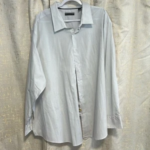 Alfani Big & Tall Men's Light Grey Striped Dress Shirt Size 4XB NWT MSRP $54 - Picture 1 of 8