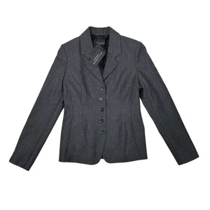 LK Bennett Black Ribbon Blazer Size 8 Gray Virgin Wool Blend - Picture 1 of 10