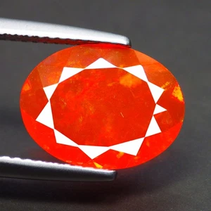 2.02 Cts GLAMOROUS (12 x 9 mm) OVAL 100% NATURAL ORANGY RED FIRE OPAL GEMSTONES - Picture 1 of 7