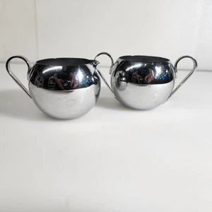 REVERE WARE ROME NY ART DECO CHROME CREAM & SUGAR SET - Picture 1 of 7