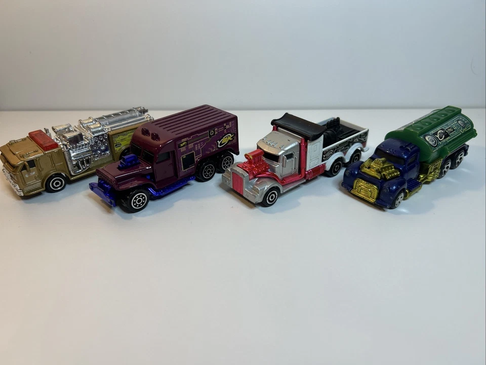 LOTE de metal camión de bomberos púrpura fundido a presión Hot Wheels 1999 Y2K Mattel Foto 1 de 4