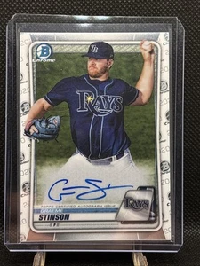 2020 Bowman Chrome Graeme Stinson On Card Auto Tampa Bay Rays Prospect - Bild 1 von 2