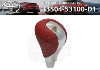 Perilla de cambio genuina Toyota cuero rojo cromo 33504-53100-D1 Lexus IS-F OEM JDM Foto 1 de 4