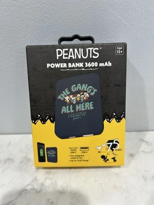  Cargador de teléfono celular Peanuts 75 aniversario Power Bank "The Gangs All Here" Foto 1 de 4