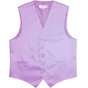Nuevo Chaleco Esmoquin Poliéster Para Hombre Chaleco Solo Sólido Boda Formal Lavanda - Imagen 1 de 2