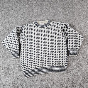 Vintage Devold Sweater Mens Small S Cream Wool Birds Eye Fisherman Norwegian - Picture 1 of 12