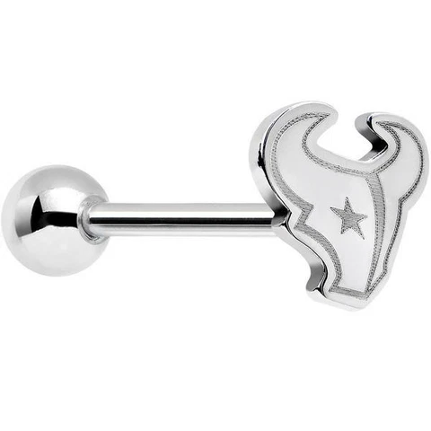 Houston Texans Stainless Steel Barbell Tongue Ring (Logo) NFL Football Cover