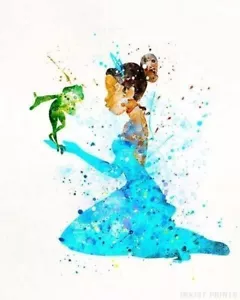 Tiana Princess and the Frog Type 1 Wall Art Disney Watercolor Poster UNFRAMED - Picture 1 of 1