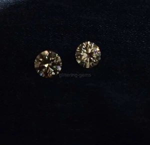 2 Ct Certified CVD Loose White Color Diamond Pair Round Cut VVS1 Gemstone 5MSG - Picture 1 of 10