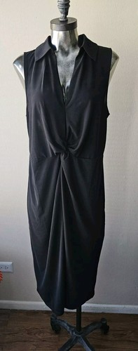 Abito donna Michael Kors nuovo con etichetta increspato senza maniche nero taglia large.