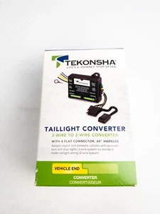Taillight Converter Tekonsha 60" 3 Wire to 2 Wire Converter End Connector 119130 - Foto 1 di 4
