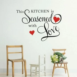 Picniva This Kitchen is Seasoned with Love Sticker Wall Decals Home Art Decor - Picture 1 of 13