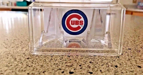 Chicago Cubs World Series Champions MLB 2 Ring Custom Display Case w/Stands Cover
